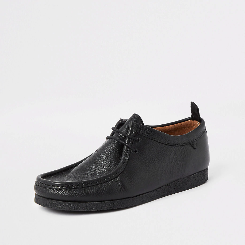 River Island Black Leather Lace UP Loafers OGalax