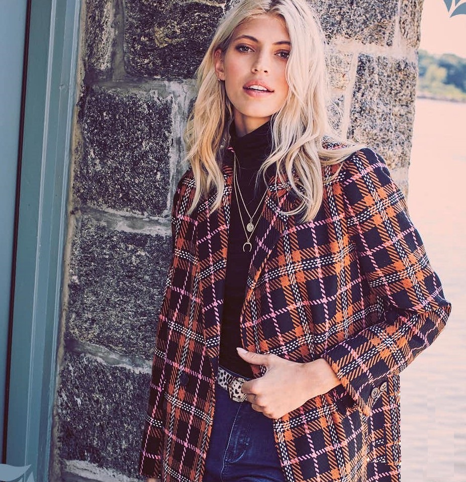 Matalan Mulitcoloured Double Breasted Check Women Coat OGalax